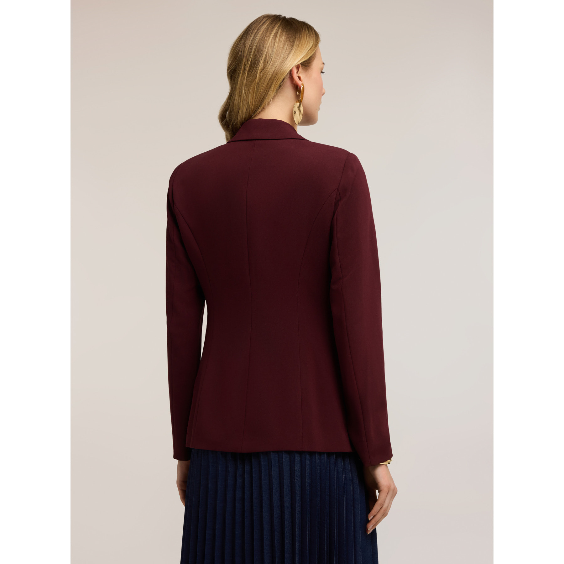 Motivi - Blazer monopetto con tasche applicate - Bordeaux