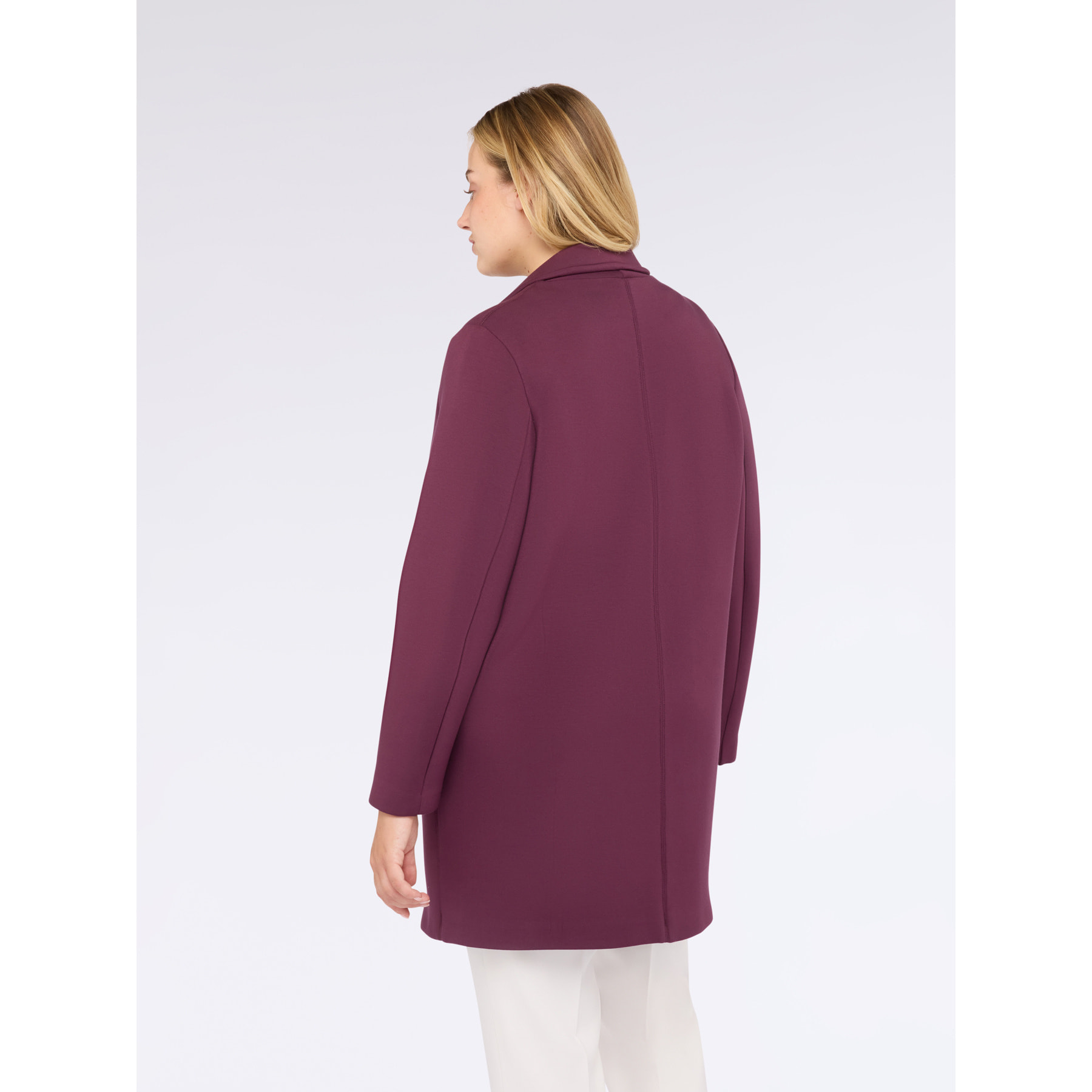 Fiorella Rubino - Cappotto in scuba dalla linea essenziale - Bordeaux