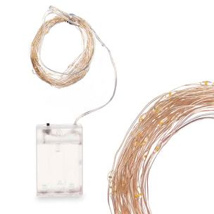 Striscia LED di 5,4 metri con 50 luci calde e scatola interna.