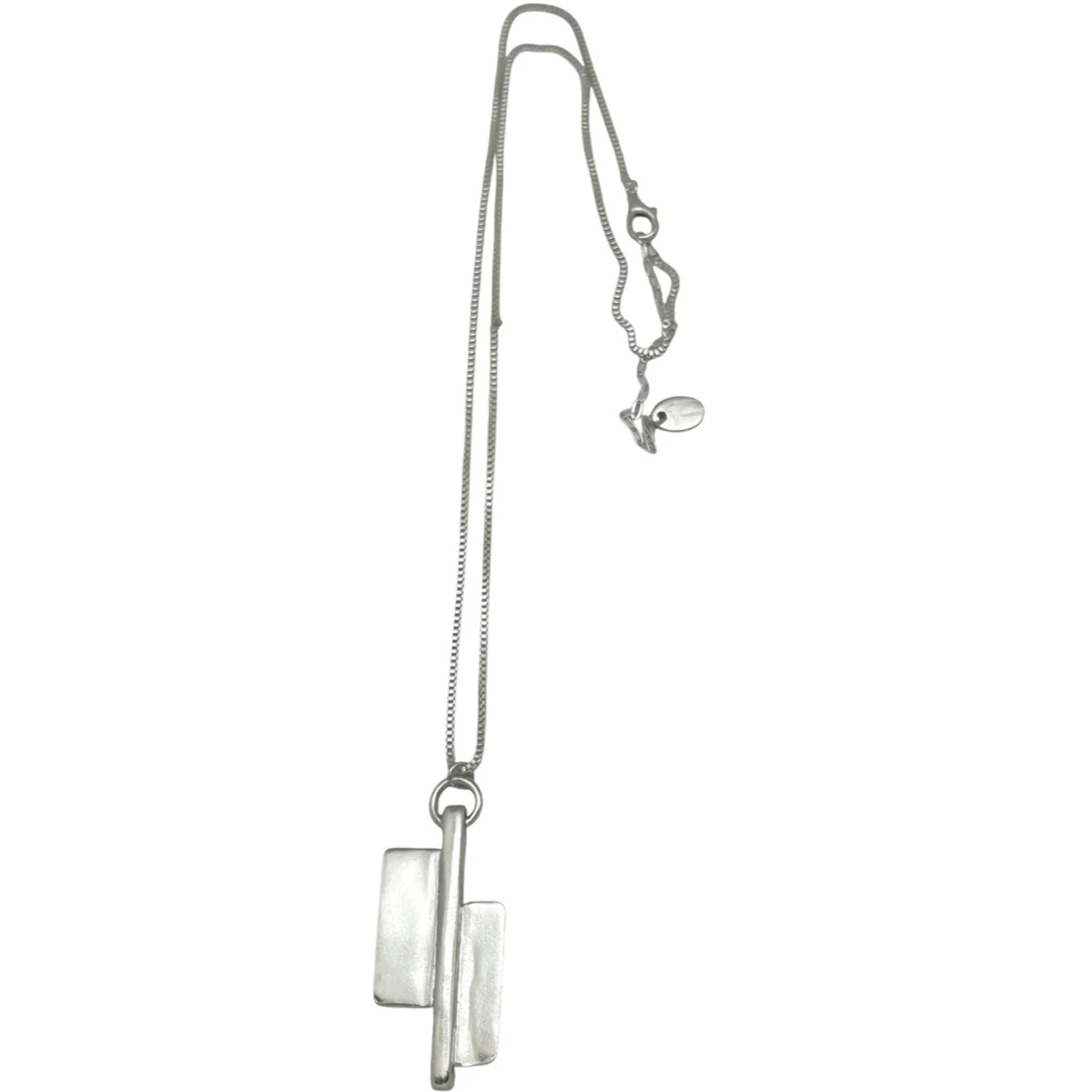 Collar largo XXL Doble Axe plata chapado 10µ