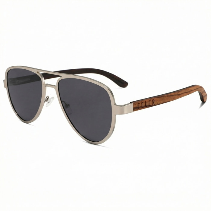 Gafas de Sol Feler 1803-1 Polarizadas de Madera Unisex 56 mm