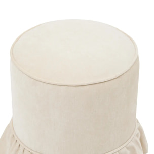 Pouf Fiora rond D.36cm ivoire