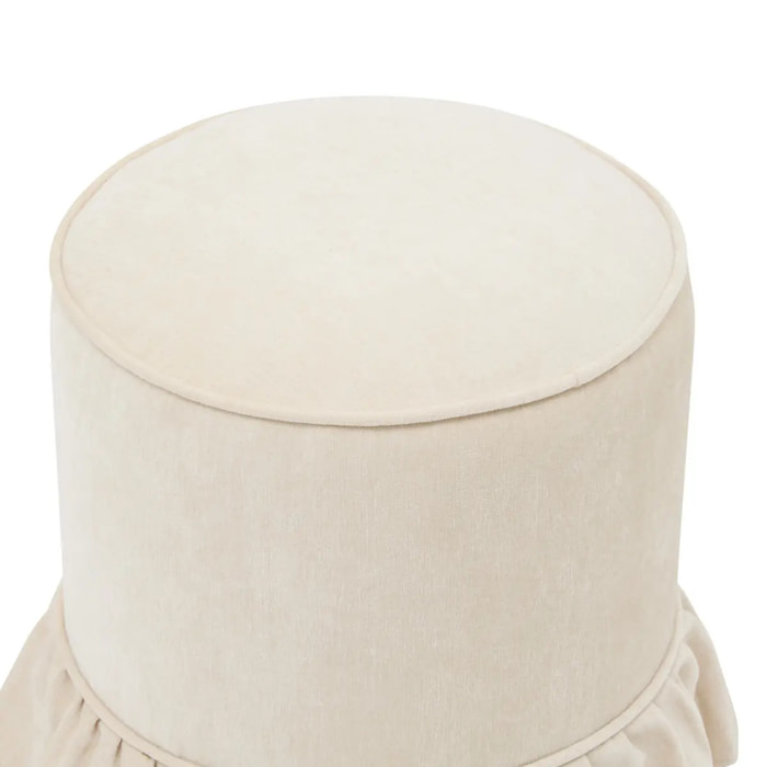 Pouf Fiora rond D.36cm ivoire
