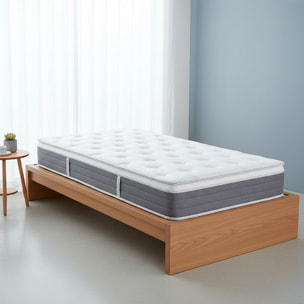 Materasso Singolo A Molle 120/M2 H3 Medio Rigido Topper Integrato Supporto Ergonomico Traspirante Comfort Elevato Riposo Ottimale 80 x 190 x 27 Cm