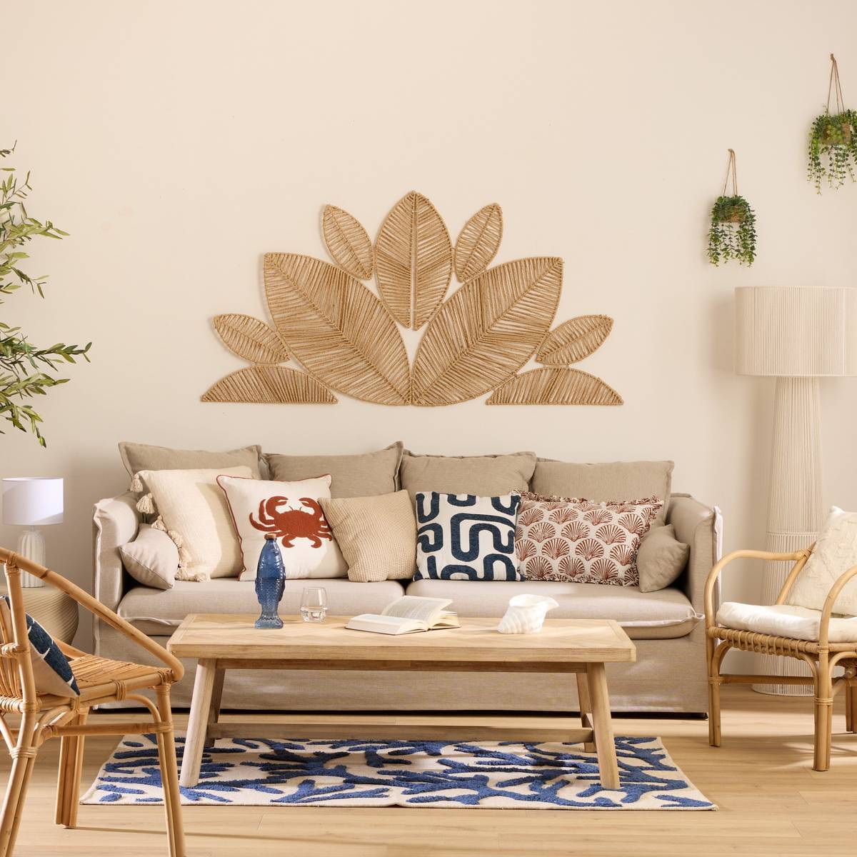 Coussin Oceania 40x40cm beige