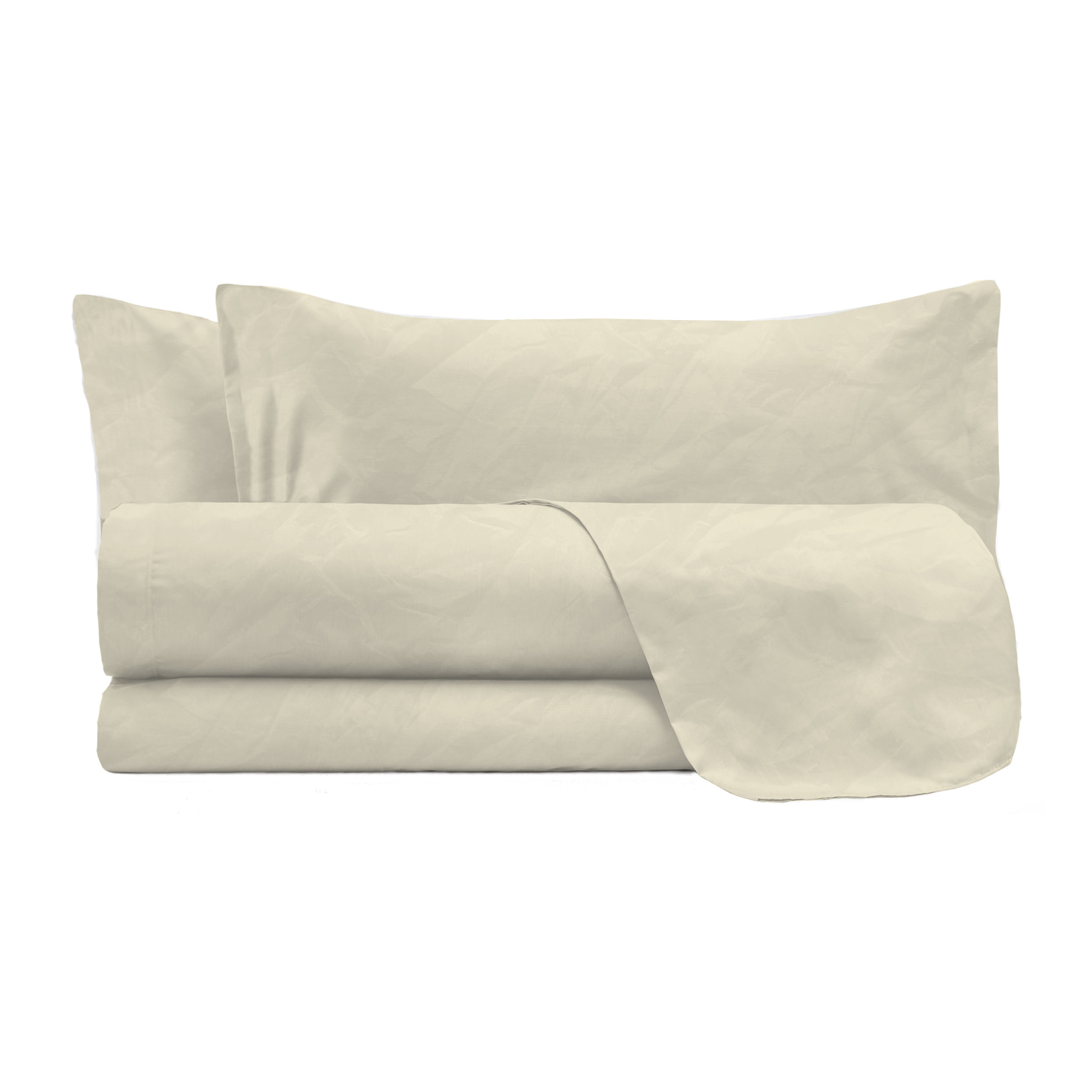 COMPLETO LETTO WATER WASHED, 100% Microfibra, No Stiro - CREMA