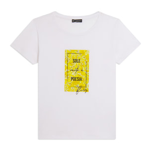 T-shirt con stampa colorata floreale