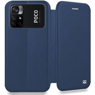 Etui IBROZ Xiaomi Poco M4 Pro 4G Cuir Bleu