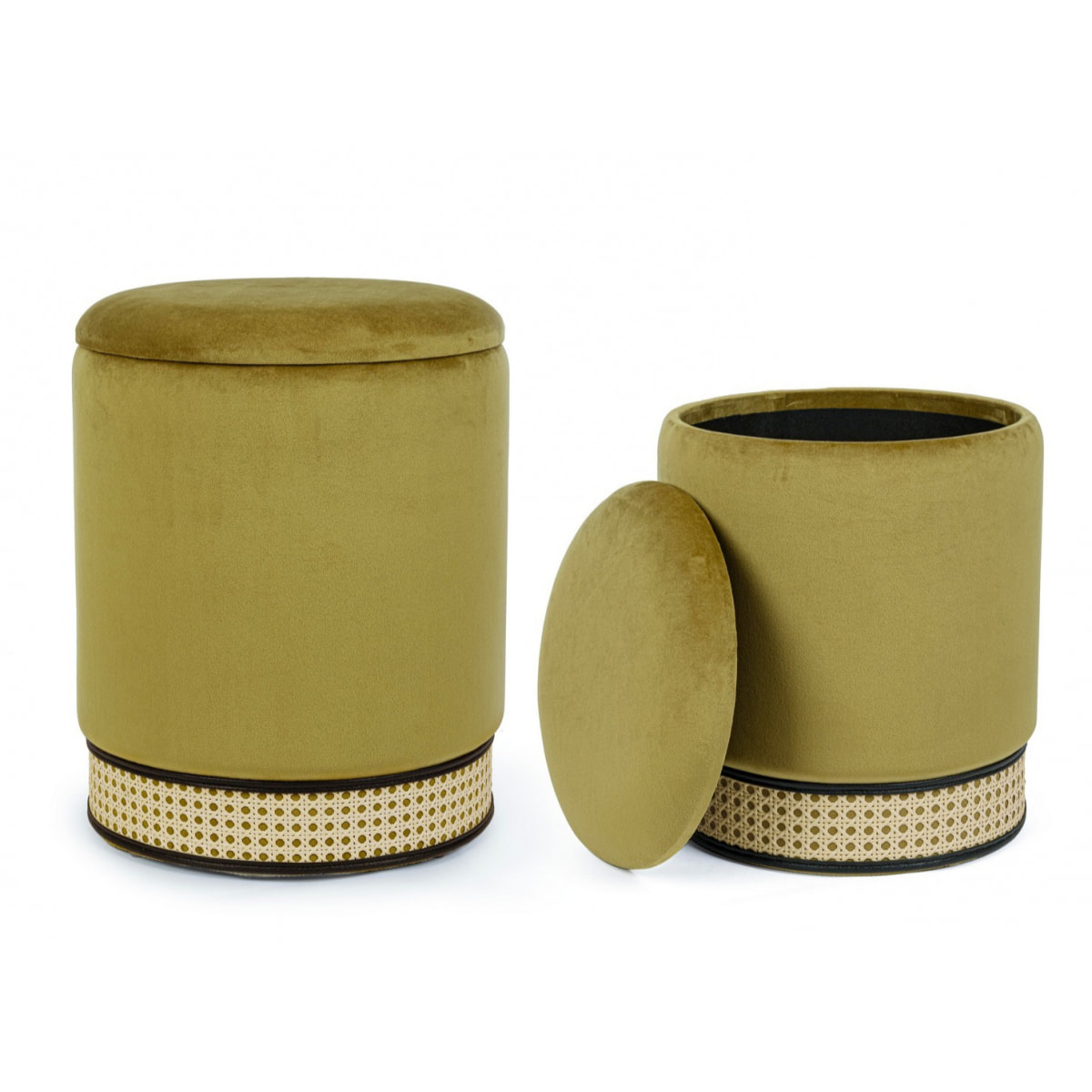 Set di 2 pouf MILENA olive