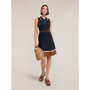 Motivi - Vestito linea ad A con colletto polo - Blu