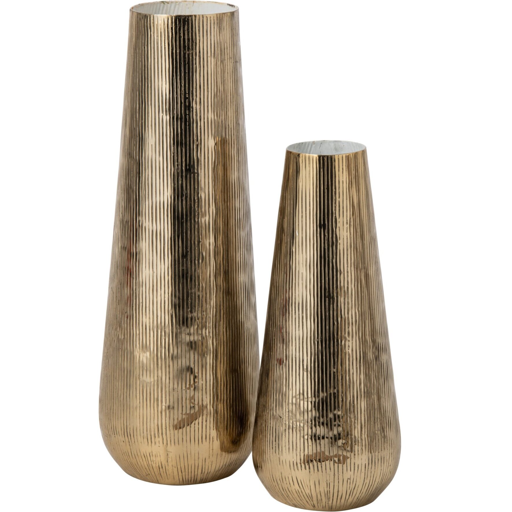 J-Line vase ligné - aluminium - doré/blanc - large
