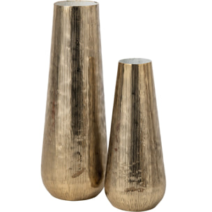 J-Line vase ligné - aluminium - doré/blanc - large
