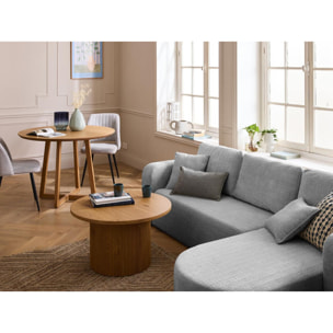 Miro - canapé d'angle réversible - 4 places - convertible avec coffre - en velours texturé - Gris