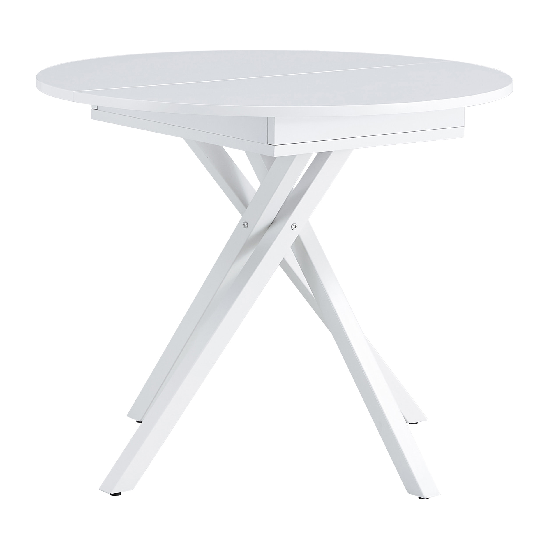 Mesa extensible – Blanco mate y patas ajustables