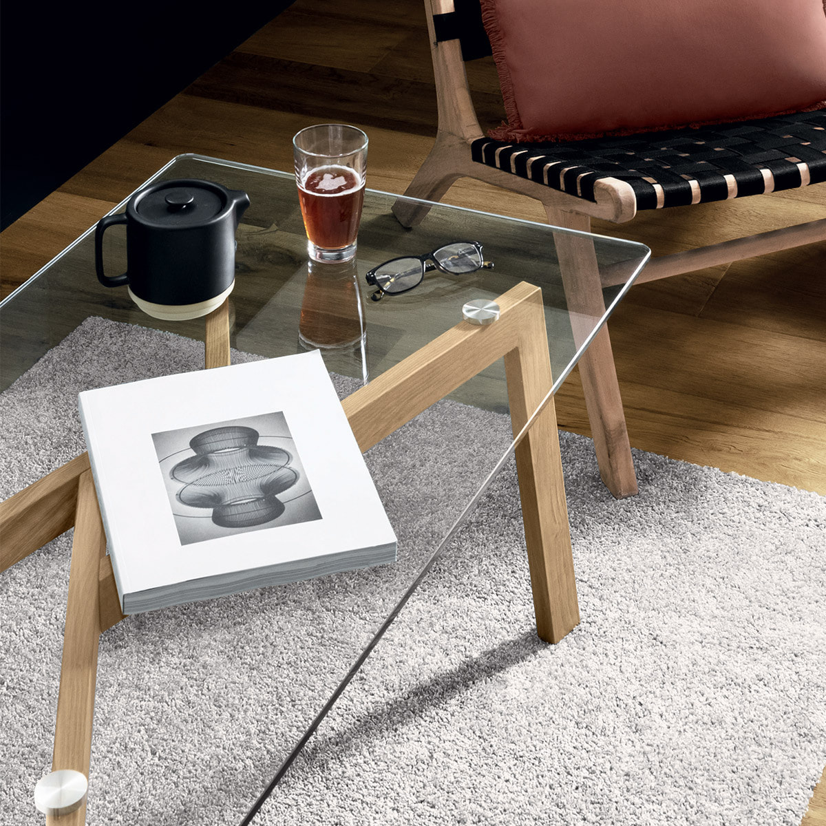 Table basse "Taho" - plateau verre trempé