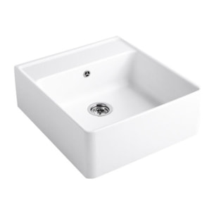 Evier timbre office Tradition Stone White CeramicPlus avec vidage automatique