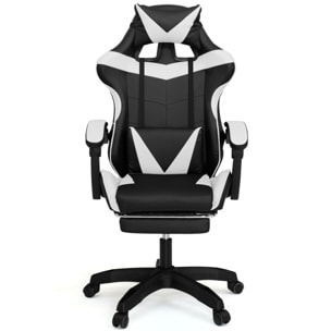 Fauteuil de bureau spécial gaming noir et blanc
