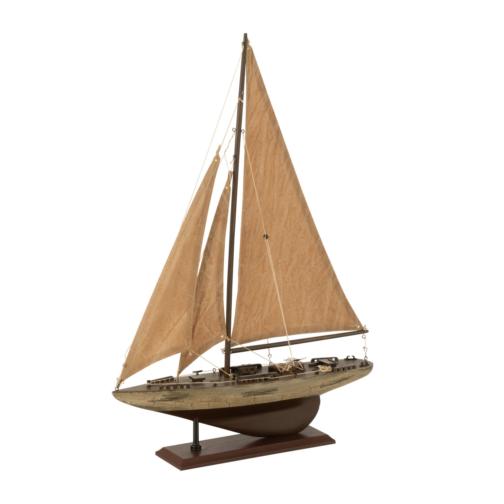J-Line décoration Bateau à Voiles - bois - brun - medium