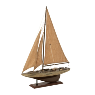 J-Line décoration Bateau à Voiles - bois - brun - medium