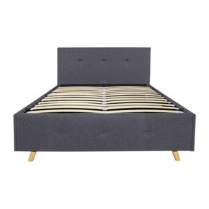 Lit coffre Mala 160x200cm tissu gris