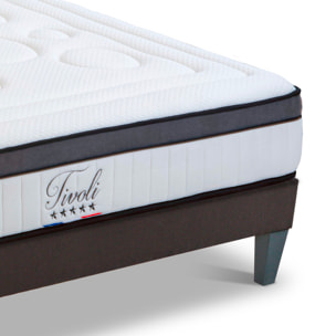 Ensemble Matelas Tivoli & Sommier KIT15, 25 cm, Mémoire de Forme et Mousse Supersoft, technologie Tri-Lattes, Soutien Ferme