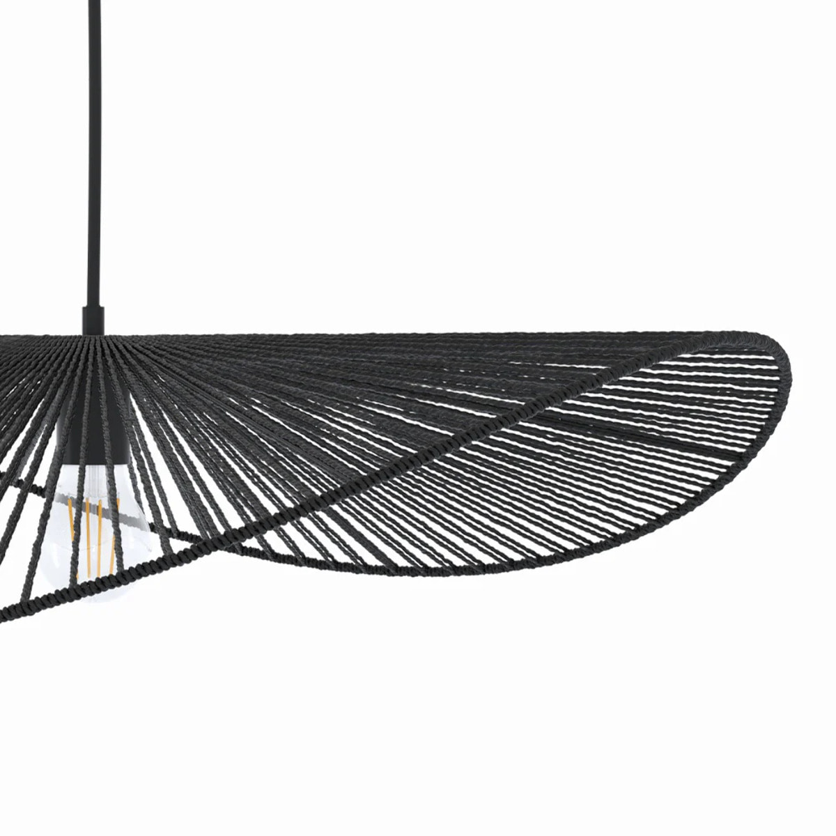 Suspension noire en papier de corde 75 cm - Mada