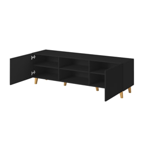 Sanna - meuble TV - 150 cm - style contemporain - Noir ou Blanc