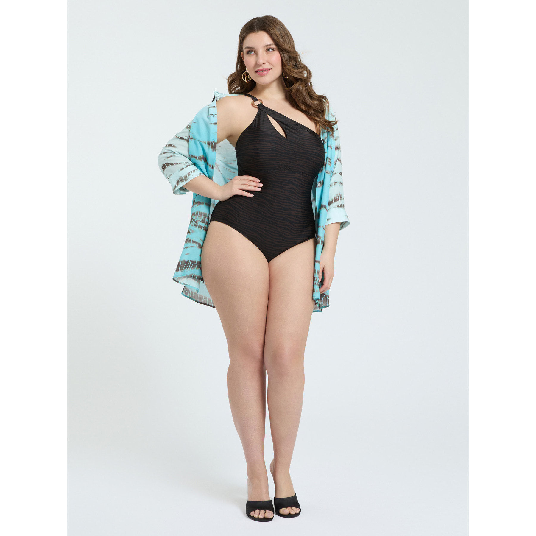 Fiorella Rubino - Traje de baño entero asimétrico con cut-out - Negro
