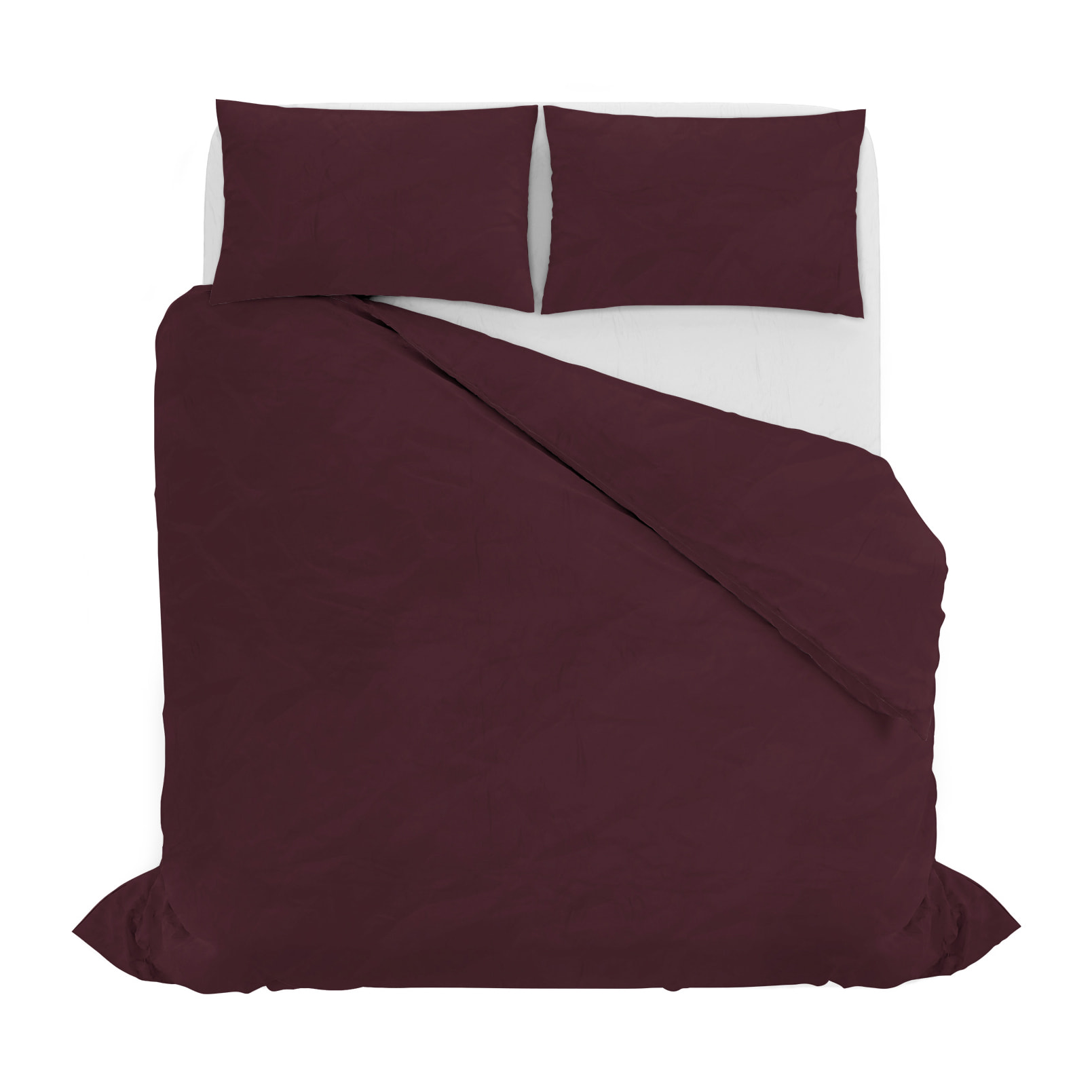 PARURE COPRIPIUMINO WATER WASHED, 100% Microfibra, No Stiro - BORDEAUX