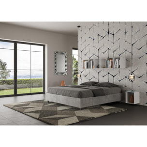 Lit avec sommier 160x190 gris béton Nuamo