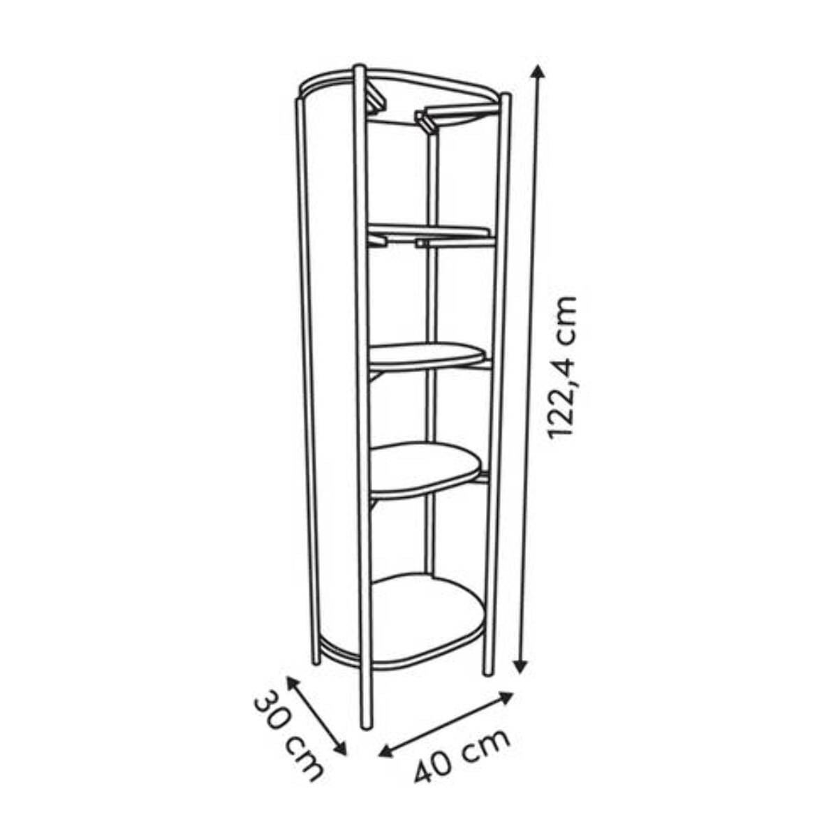 Étagère de salle de bain Argileo 40x122cm 5 niveaux blanc