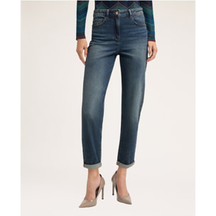 Motivi - Jeans boyfriend con risvolto - Blu