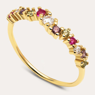 Anillo Estellar Colors Plata Baño Oro