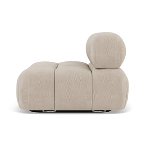 Ruby - module d'assise sans accoudoirs en velours texturé - Beige