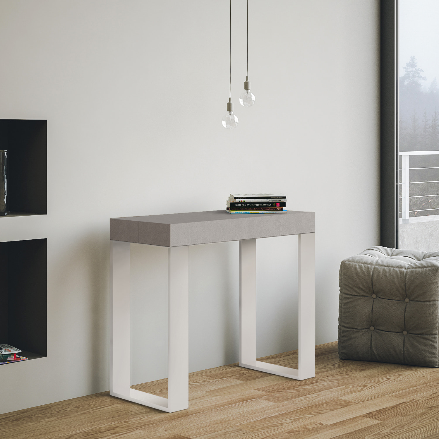 Consolle allungabile 90x40/300 cm Tecno Cashmere telaio Bianco