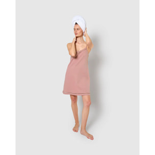 Camisón corto tirantes vainica rosa