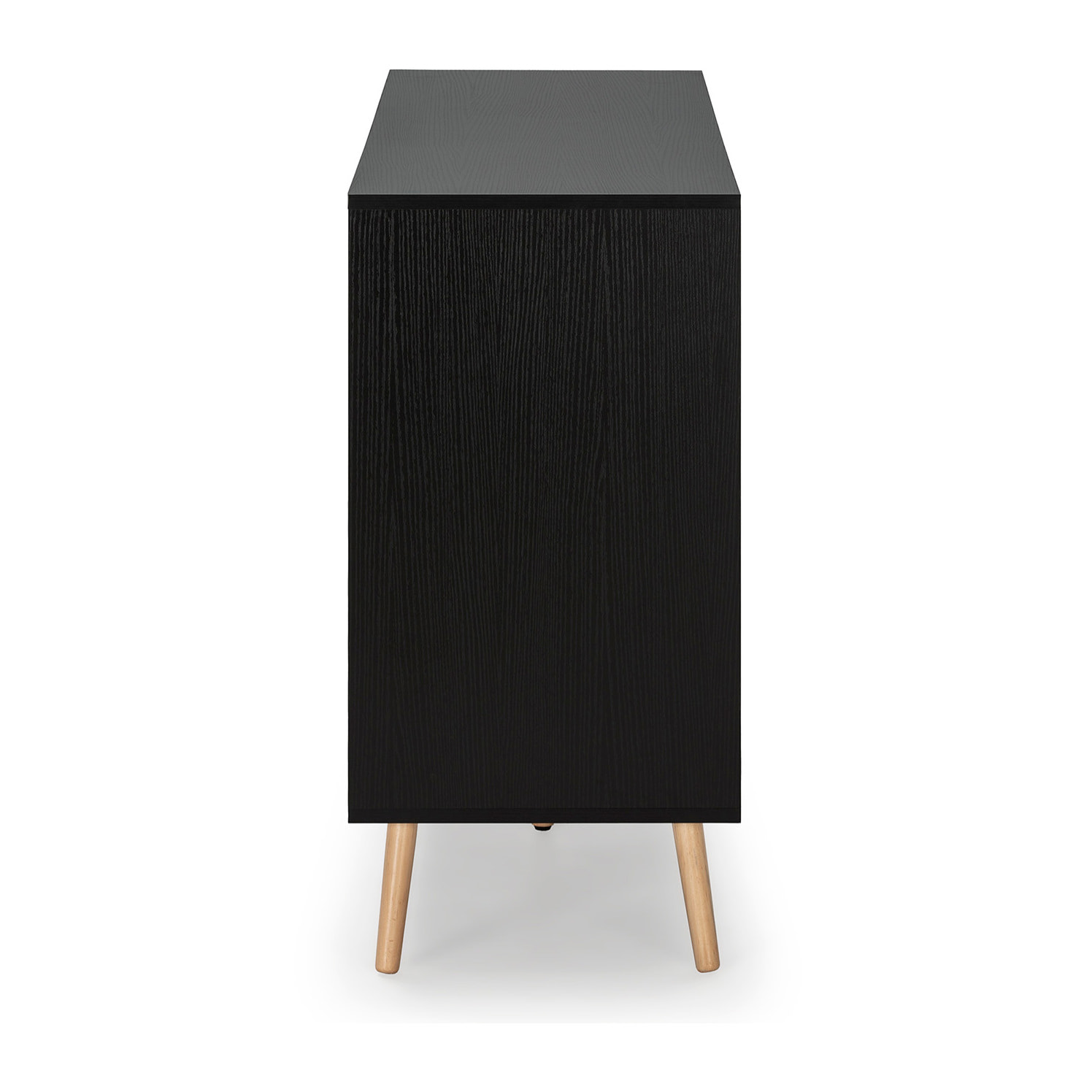 Aparador Apolo 2 Puertas 1 cajón, Color Negro/Madera