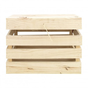Baúl de madera maciza en tono natural de 49x30x33cm Alto: 29.5 Largo: 49 Ancho: 33