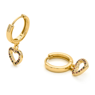 Pendientes de Circonita Multicolor acabados en oro amarillo de 18k