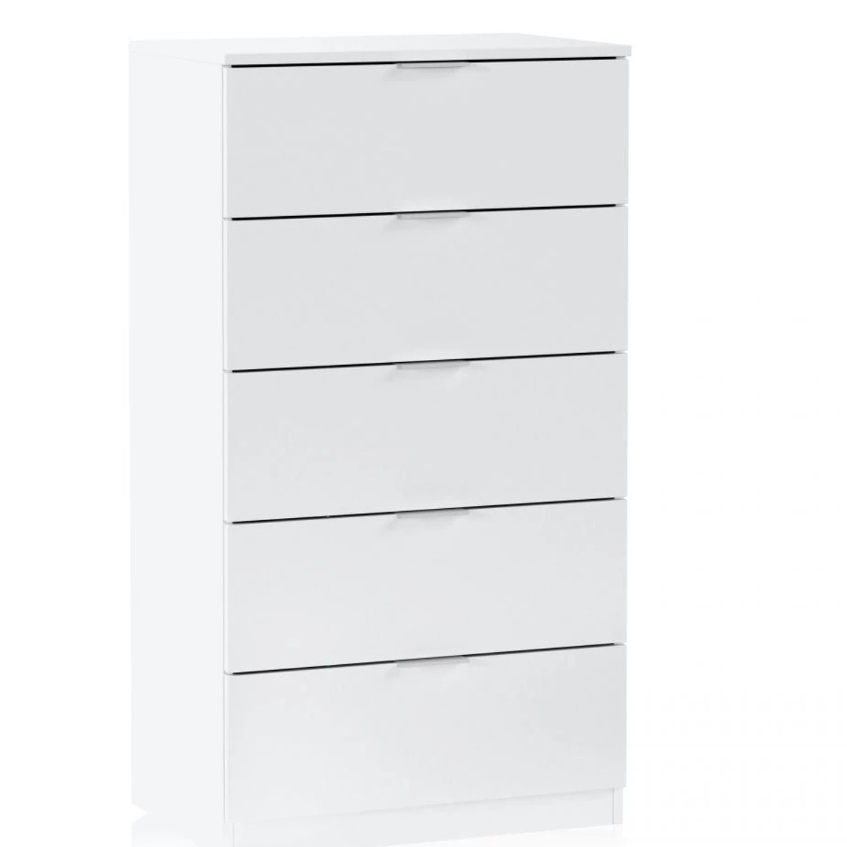 Cómoda de 5 cajones formato vertical en blanco mate 60x110 cm Akari Blanco Artik (Blanco Mate)