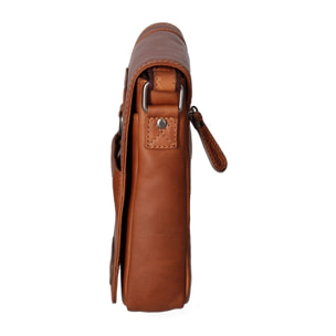 Borsa a tracolla uomo in vera pelle - Modello False - Casual - 20.0 x 25.0 x 6.0 cm