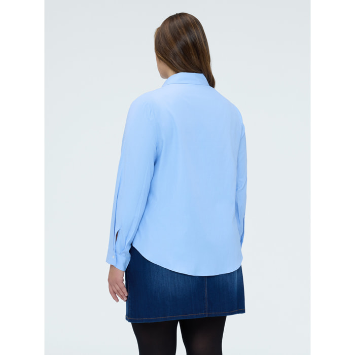 Fiorella Rubino - Camisa con letras de strass - Light - blue