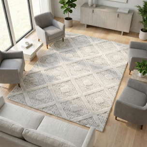 Tapis salon et chambre tissé motif scandinave CEGO