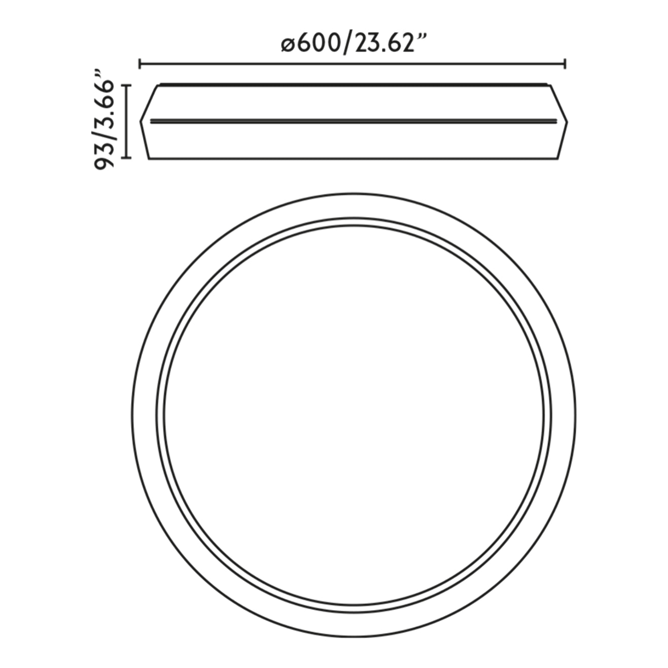 SHOKU 600 Lámpara aplique/plafón blanca/blanca