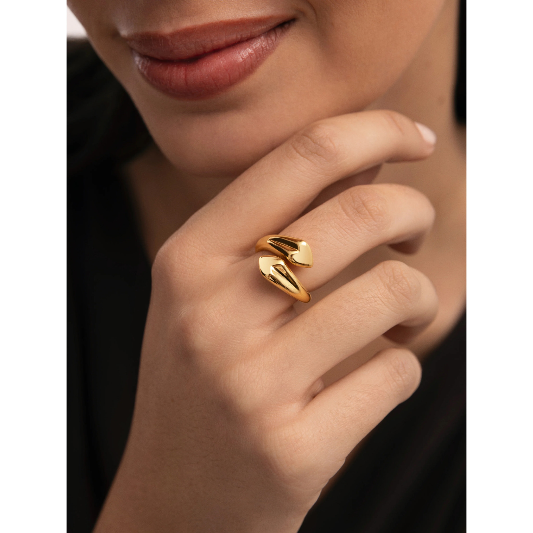 Anillo Abbraccio Amour Acero Baño Oro