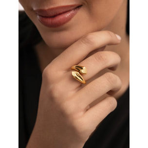 Anillo Abbraccio Amour Acero Baño Oro