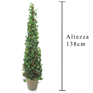 Edera Cono. Altezza 138 Cm - Pezzi 1 - 30X138X30cm - Colore: Verde - Bianchi Dino - Piante Artificiali