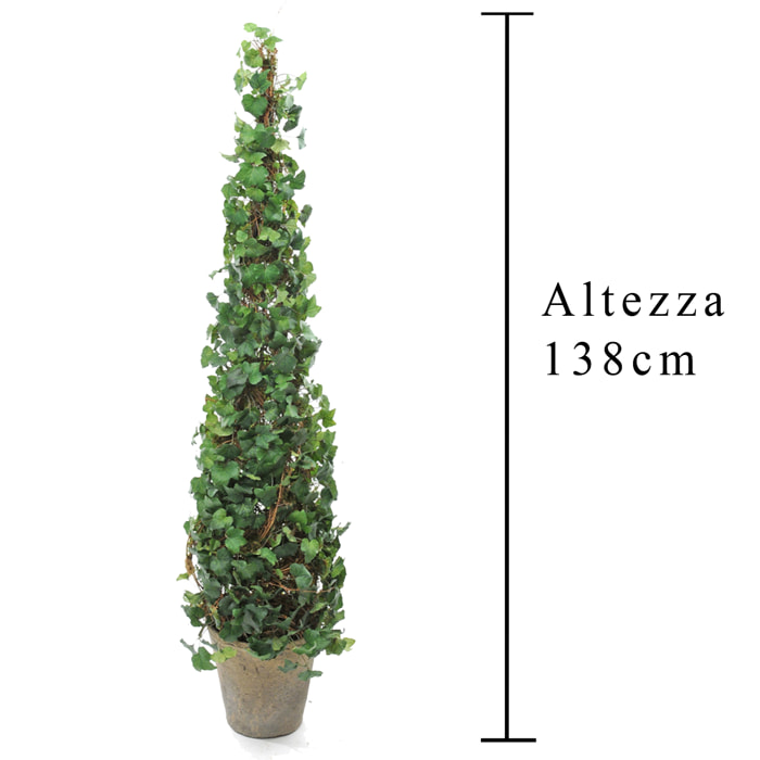 Edera Cono. Altezza 138 Cm - Pezzi 1 - 30X138X30cm - Colore: Verde - Bianchi Dino - Piante Artificiali