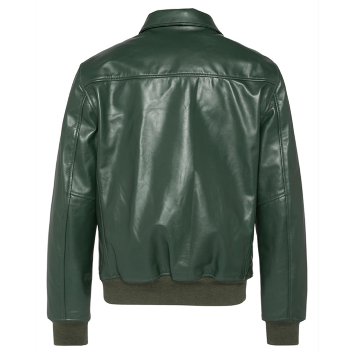 LC5100RIB2CASUAL ZIPPED JACKET WITH RIBSchott NYC P/EGREEN