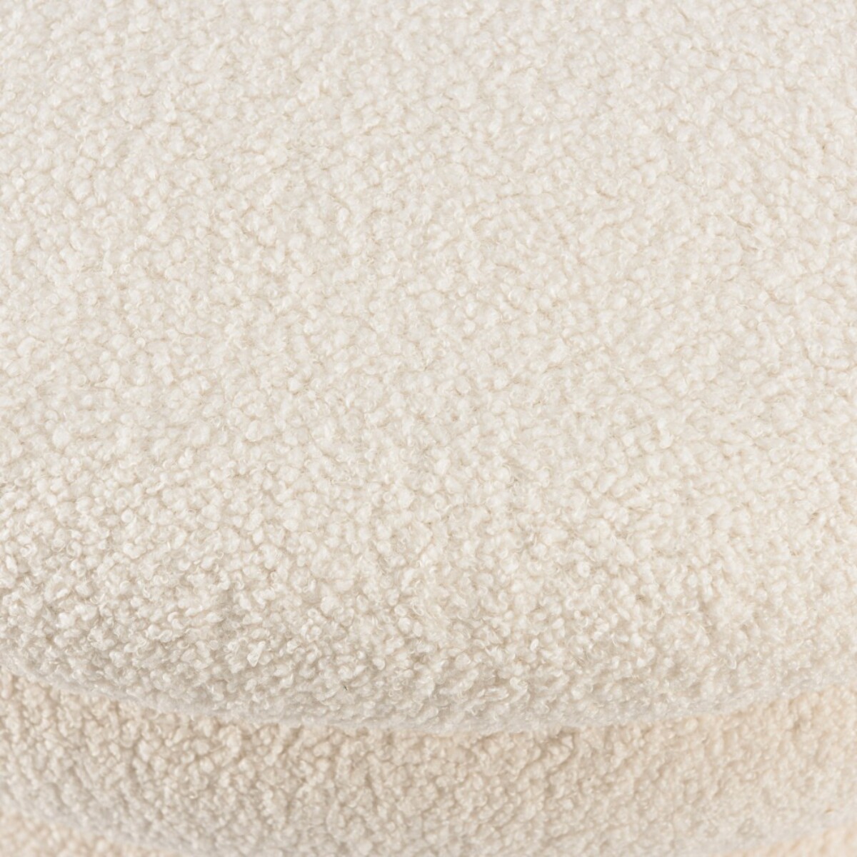 LEOPOLD - Pouf L en tissu bouclette écru avec rangement